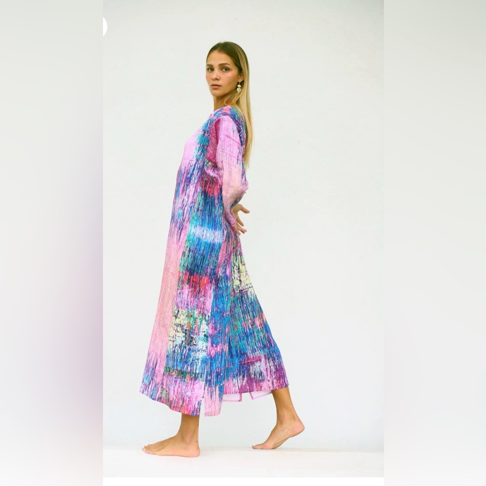 OFF THE CANVAS brushstroke print dress
